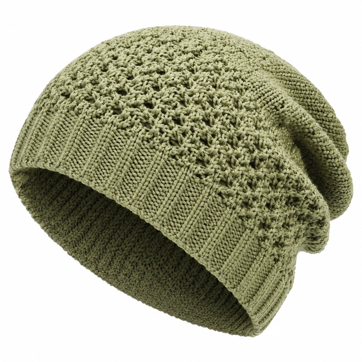 Gorro de Punto Holgado Verde Caqui
